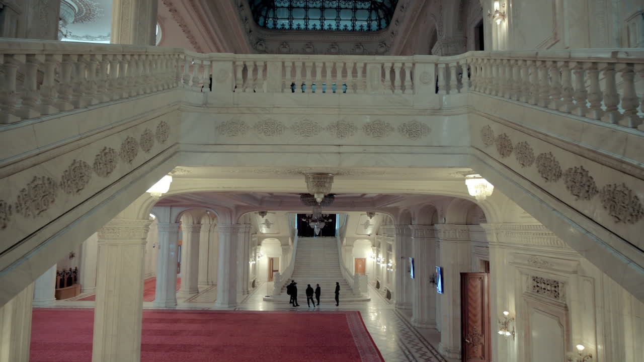The inside of the Palace of Parliament in Bucharest, Romania