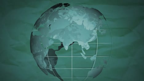 Animation-of-globe-spinning-on-green-background