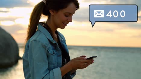 Woman-checking-her-messages-for-social-media