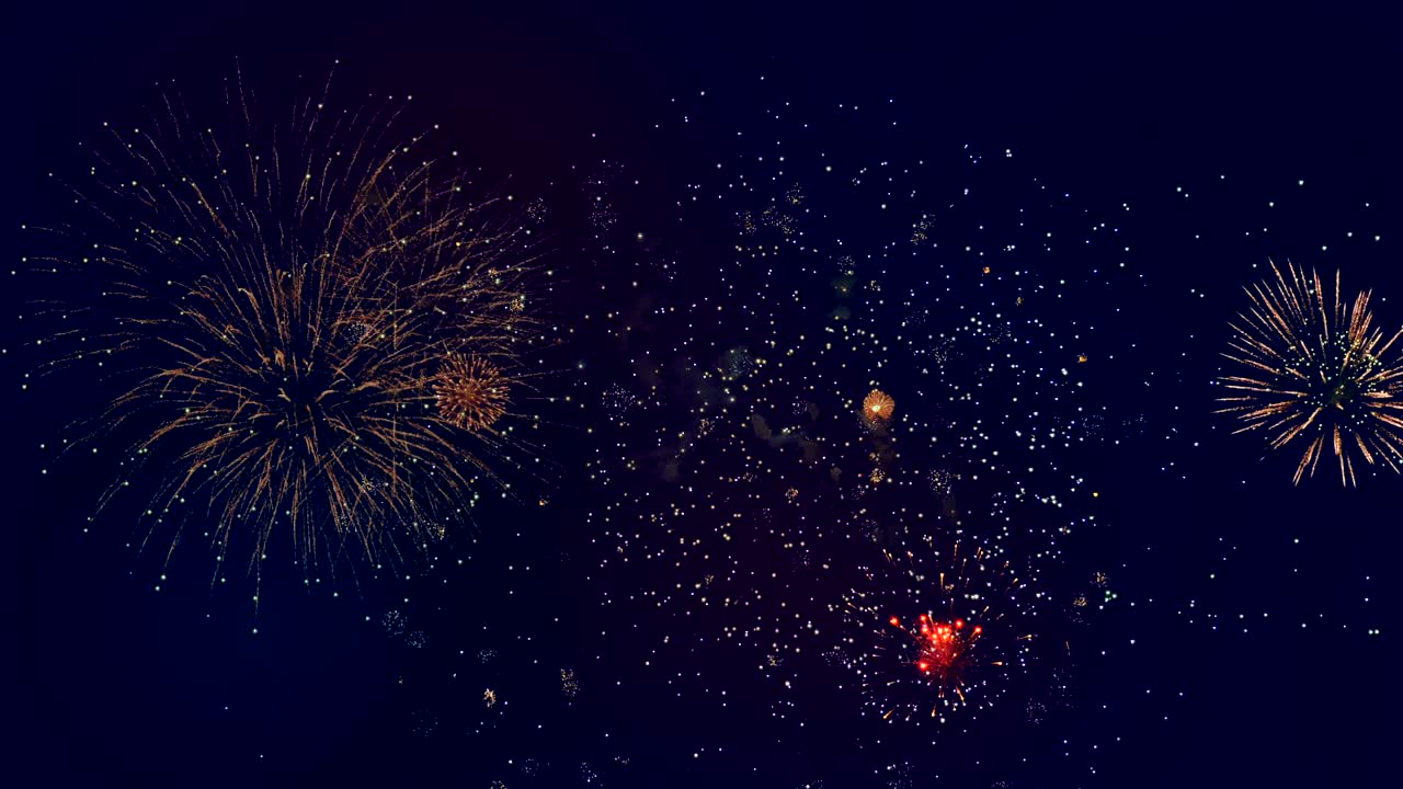Festive fireworks in a sky.