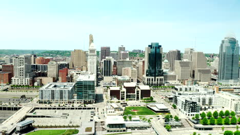 view of downtown buildings in cincinnati, ohio