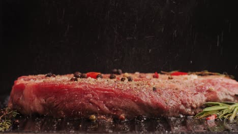 preparando un filete en una parrilla