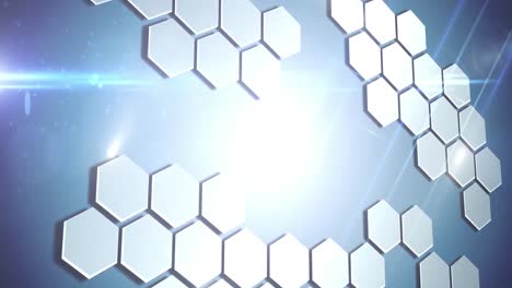 animación de una red de hexágonos sobre un fondo brillante