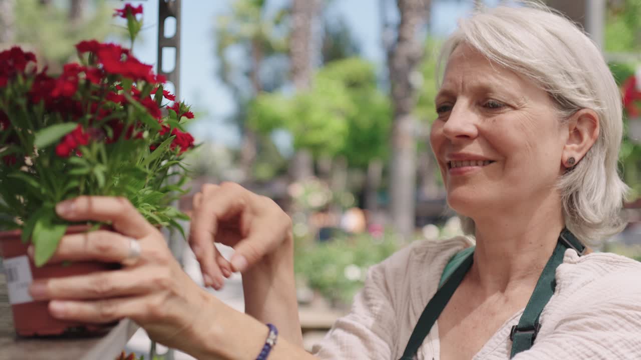 Mature Woman Working at Garden Center