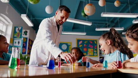 elementary school science class experiment