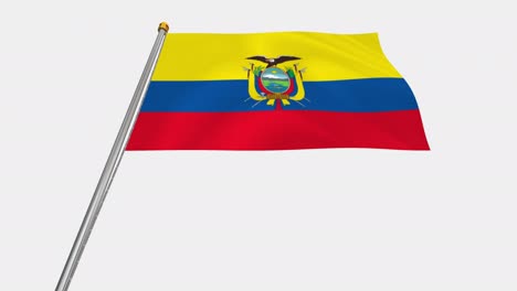vídeo en bucle de la bandera de ecuador revoloteando en el viento, vídeo en cámara lenta de 4k, con canal alfa