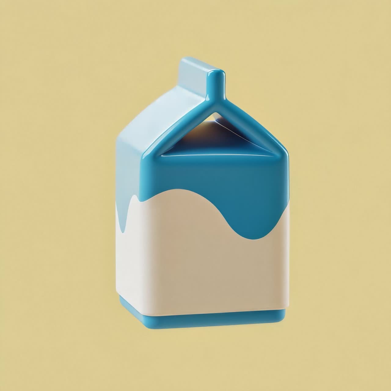 Stylized 3D Milk Carton Illustration