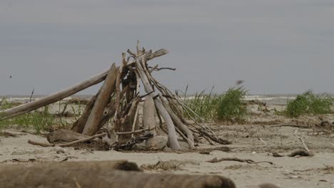 beach teepee on bull island in south carolina