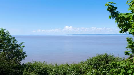 scenic view overlooking the severn estuary towards wales from clevedon in somerset, england uk