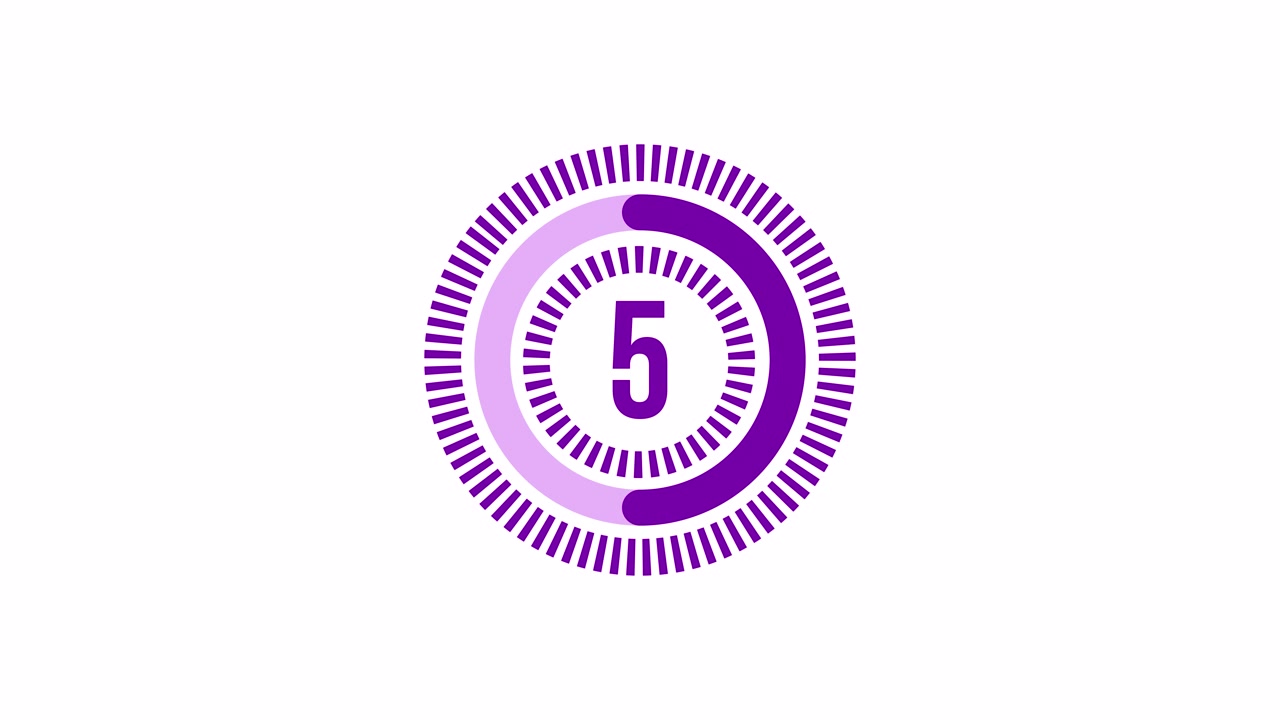 Animated 10 Second Countdown Timer on White Background