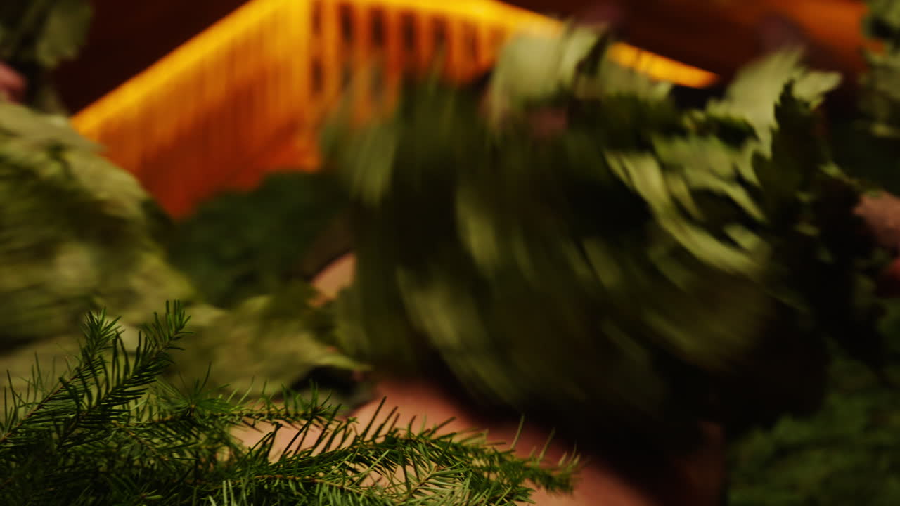 Sauna Treatment with Herbal Branches