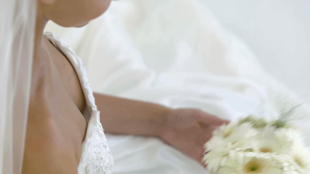 Beautiful bride smiling naturally