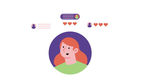 woman with red hair profile animation