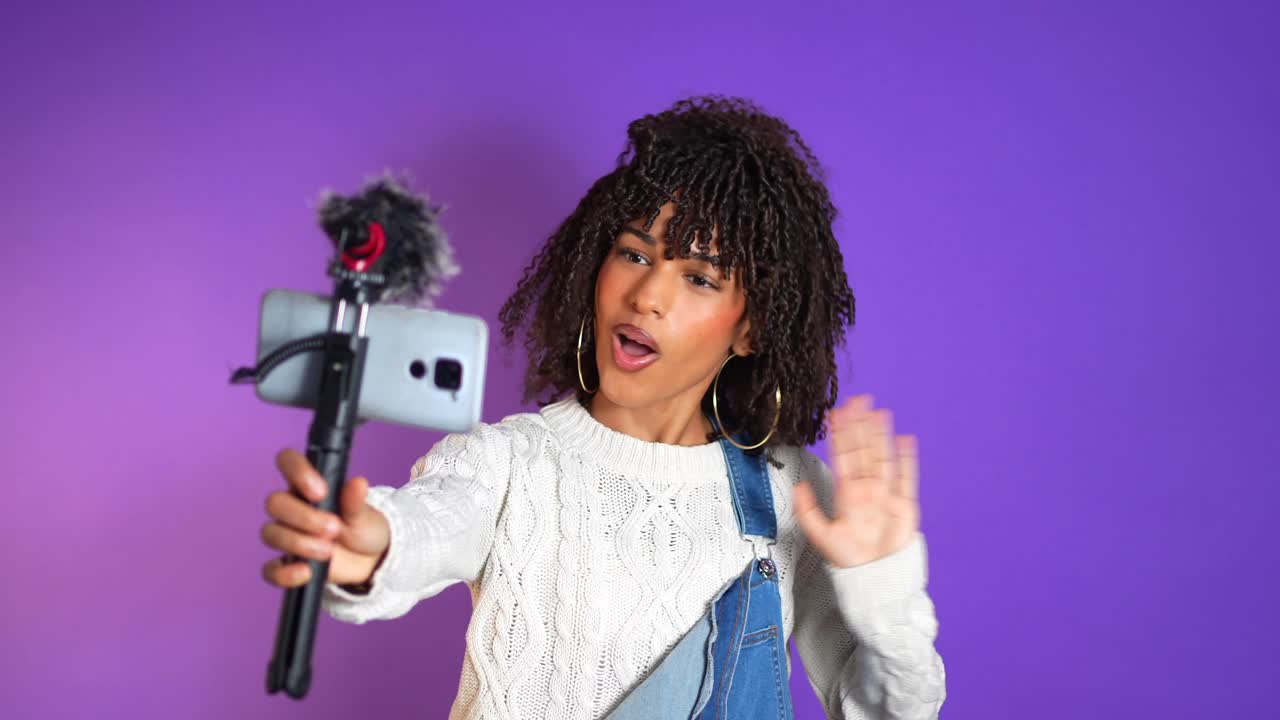 Woman Vlogging with Smartphone