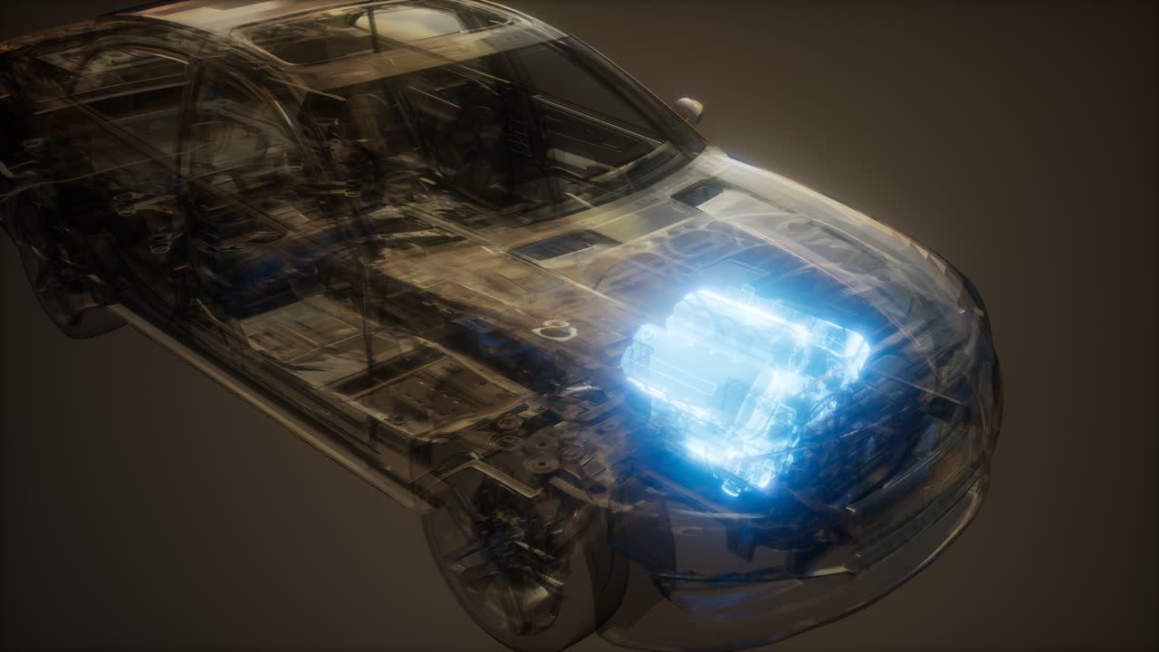 Car Engine Visible in Car