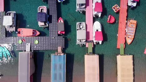 aerial view of boats at a marina