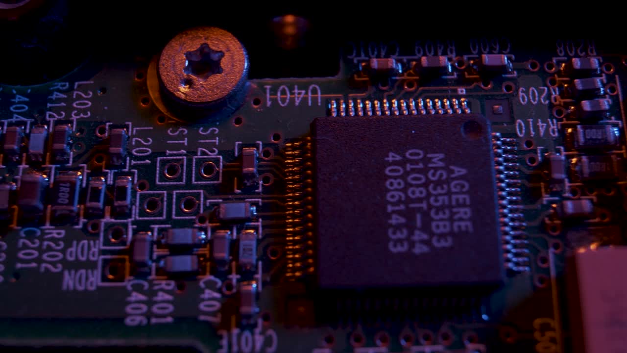 Macro shot of computer circuit board