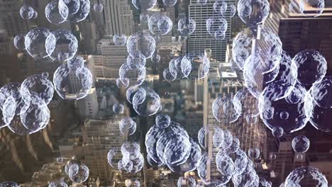 Animation-of-globes-over-cityscape