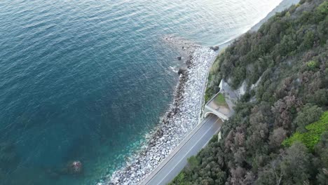 nice road and a tunnel very close to the sea