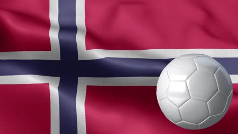 flag of norway and soccer ball - norway flag high detail - national flag norway wave pattern loopable elements