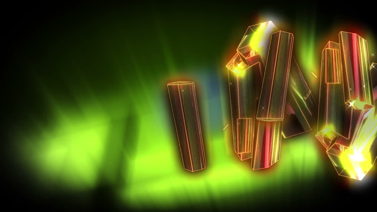 아이디어 텍스트와 함께 배경 위에 움직이는 노란색 다이아몬드의 애니메이션