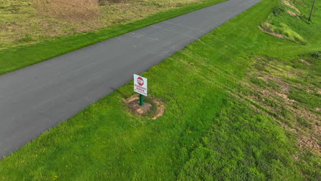 biosecure area do not enter stop sign at rural farm in usa