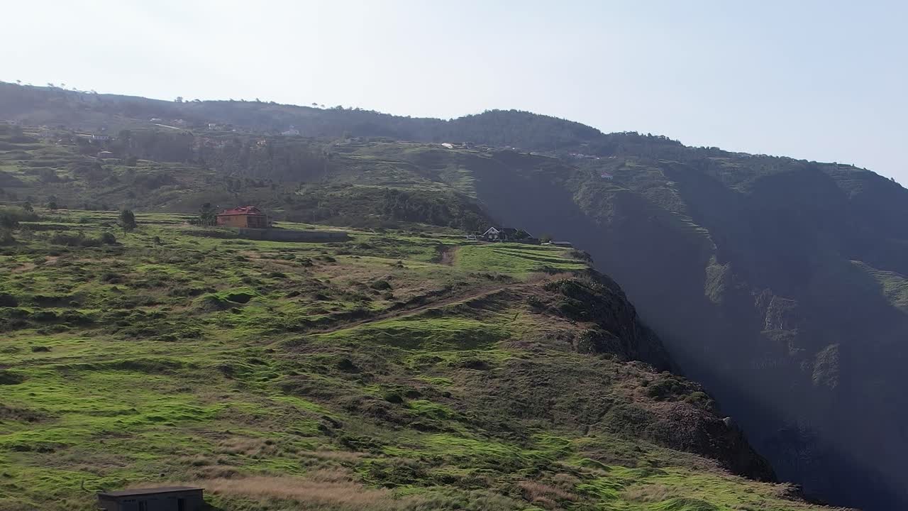 Stunning aerial view of Madeira coastline from a drone