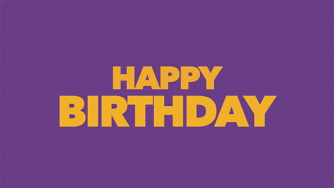 texto moderno de feliz cumpleaños en gradiente púrpura