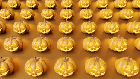 Halloween-pumpkin-decoration-pattern-on-orange-background