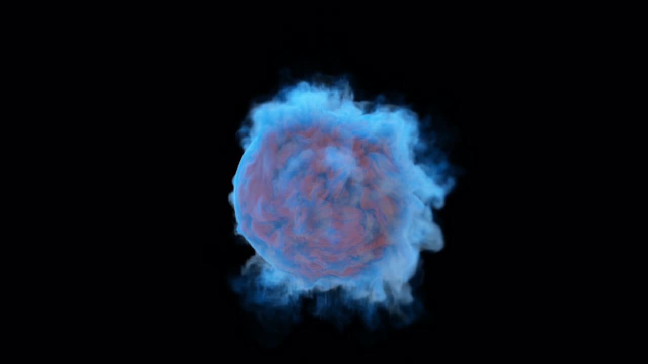 bola de humo de colores sobre un fondo negro