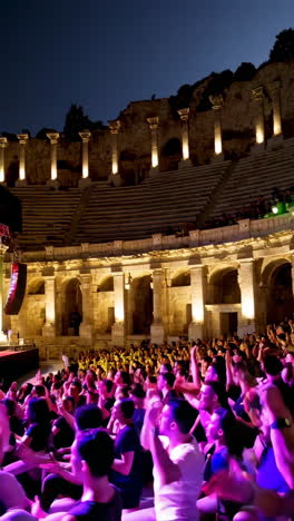 ancient amphitheater concert at night