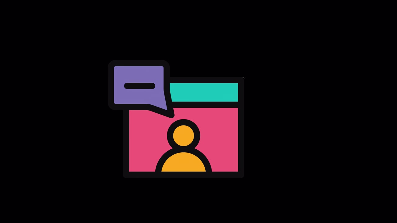 Animated Icon of User Profile with Chat and Message Bubbles