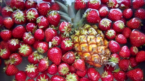 fruta fresca lavada se convierte lentamente en agua, concepto de elección saludable
