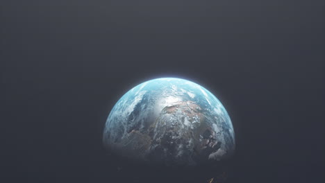 realistic cinematic shot of earth in space with usa and pacific ocean visible