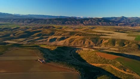embark on a mesmerizing drone journey over guadalajara's castilian plateau at sunset