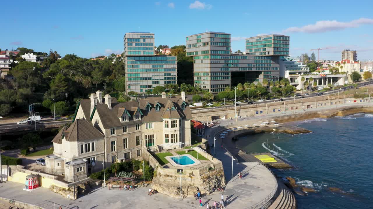 Estoril Sol Residence From Palacio dos Duques de Palmela In Cascais, Portugal. - aerial shot