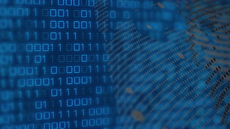 animación del procesamiento de datos sobre un fondo oscuro