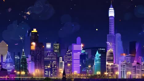 la víspera de año nuevo 2025 espectáculo de fuegos artificiales sobre el paisaje urbano