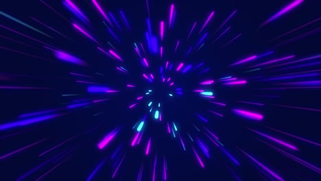 líneas de neón de color zoom. 4k. azul y púrpura