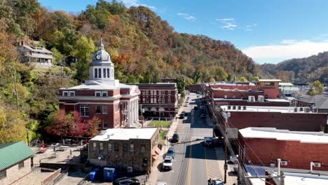 Aerial-Slow-Pullout-Marshall-NC,-North-Carolina