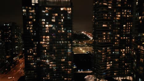 night view of city highrises