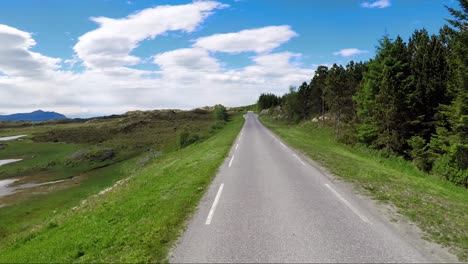 driving a car on a road in norway