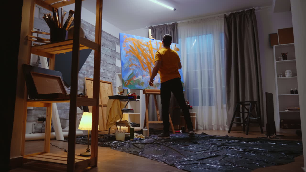 롤러로 영감을 받은 예술가 그림