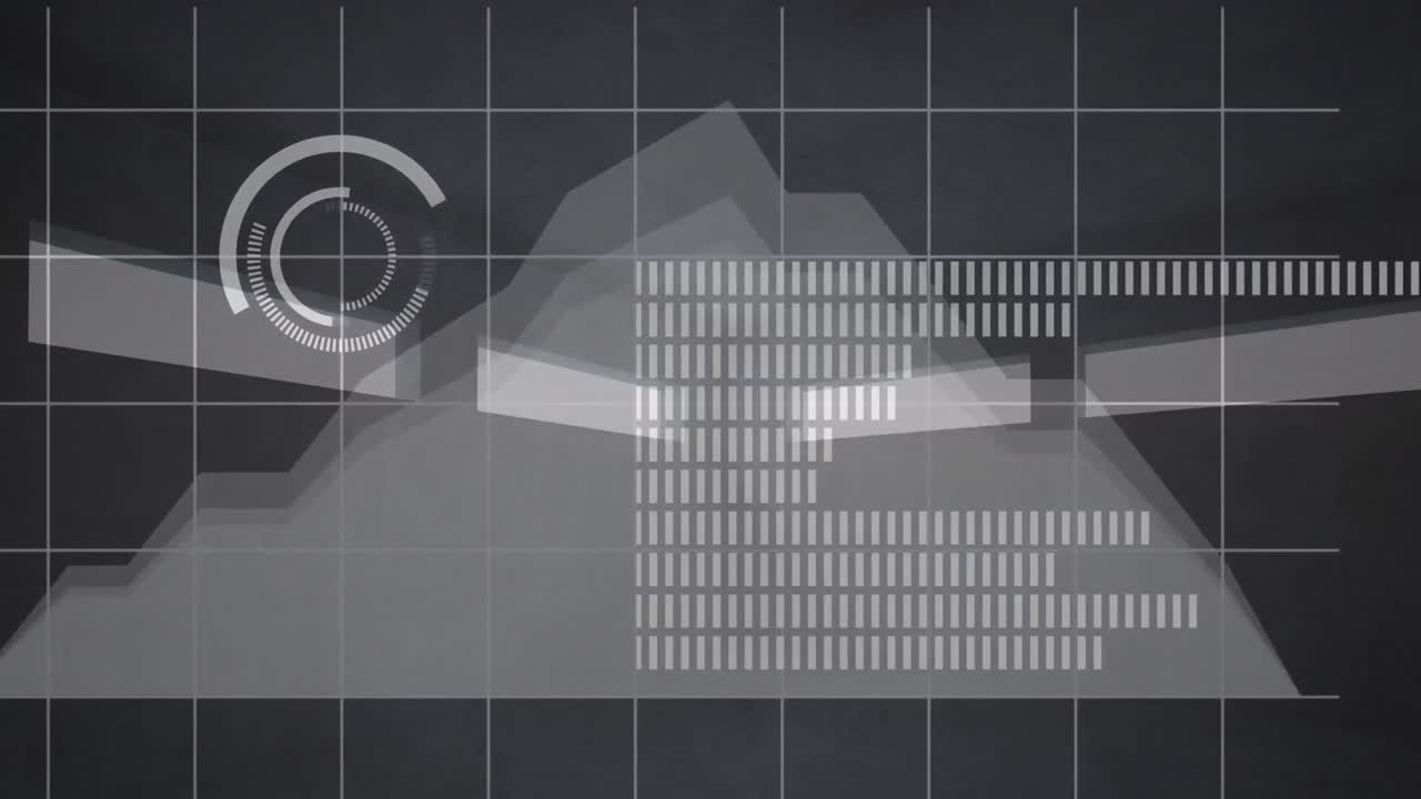 회색 배경에 대한 통계 및 데이터 처리의 애니메이션