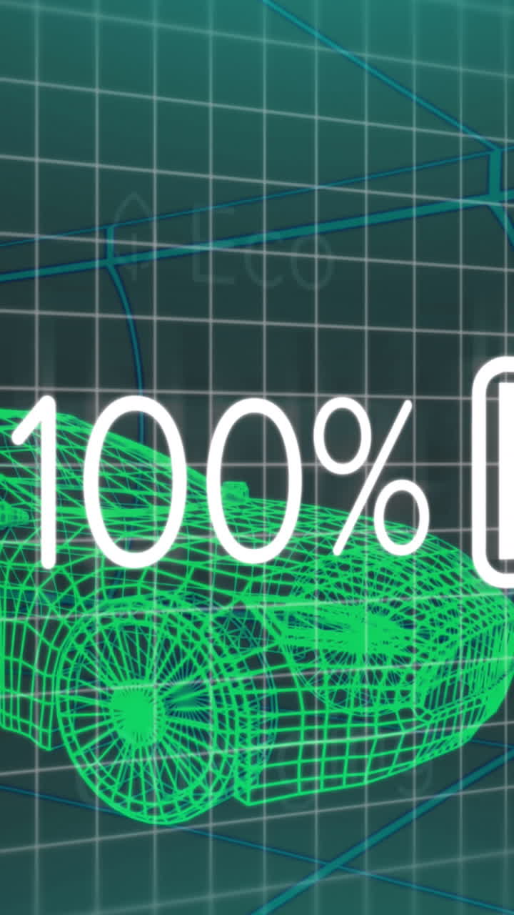 전기 차량 인터페이스의 충전 상태 데이터의 애니메이션, 3d 자동차 모델
