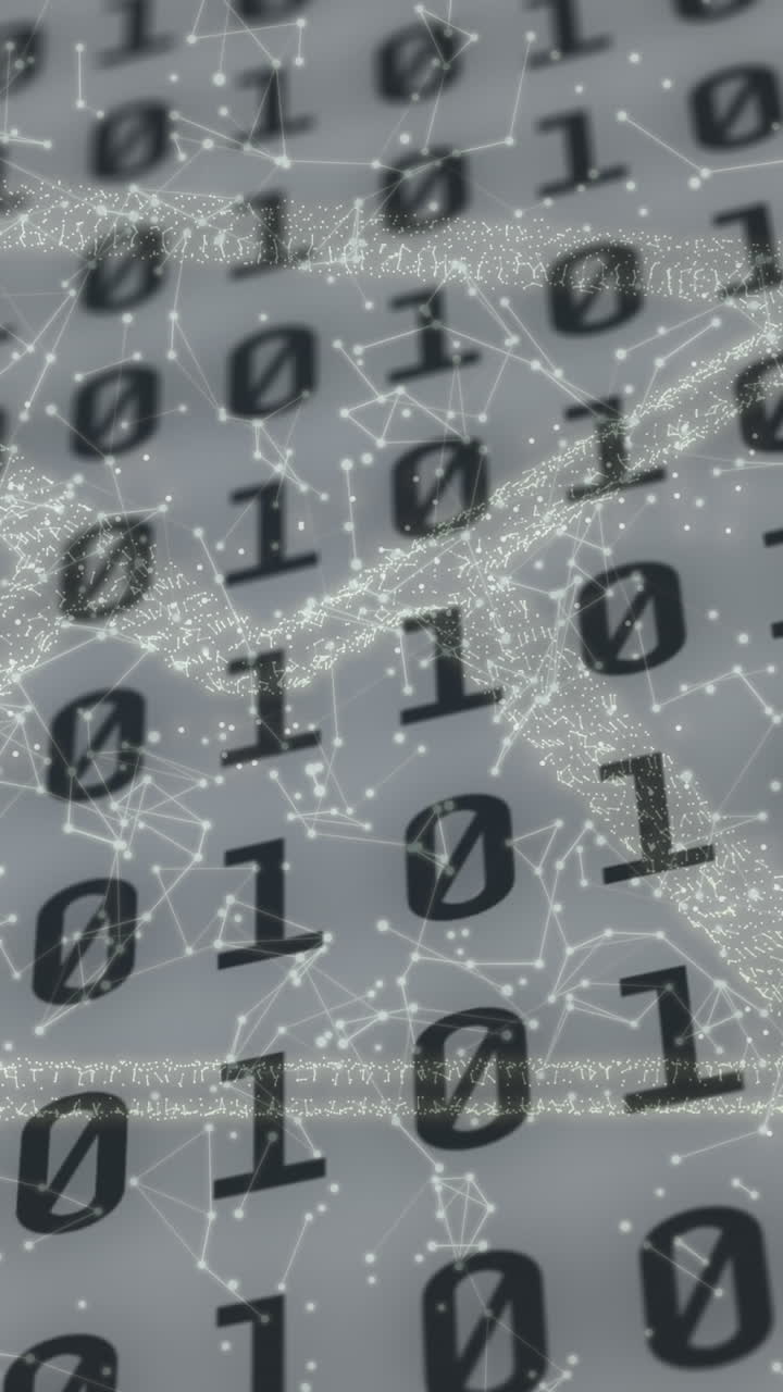 Animation of email over binary code on grey background