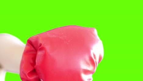 red boxing glove on a green background