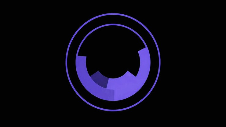 Abstract Purple Circular Loading Animation on Black Background