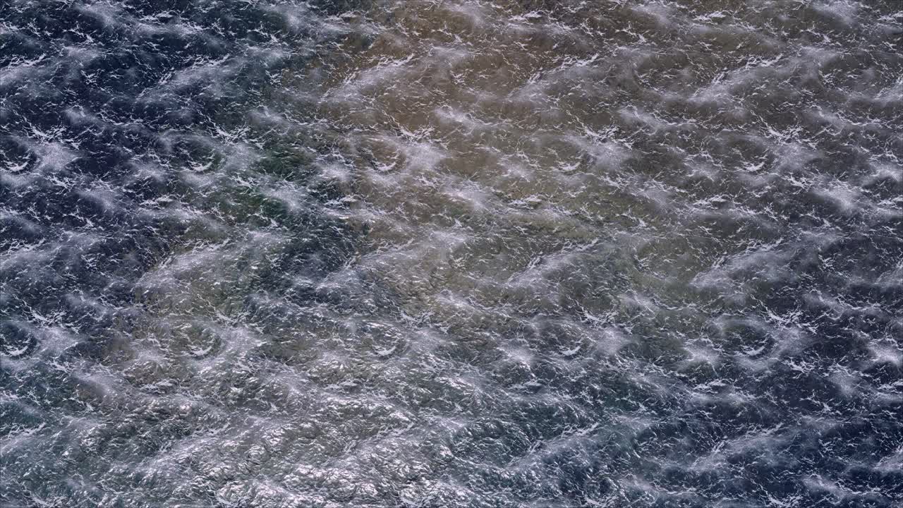Realistic Ocean Water Animation from Above - Wide