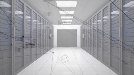 compuesto digital de la tecnología blockchain y una sala de servidores